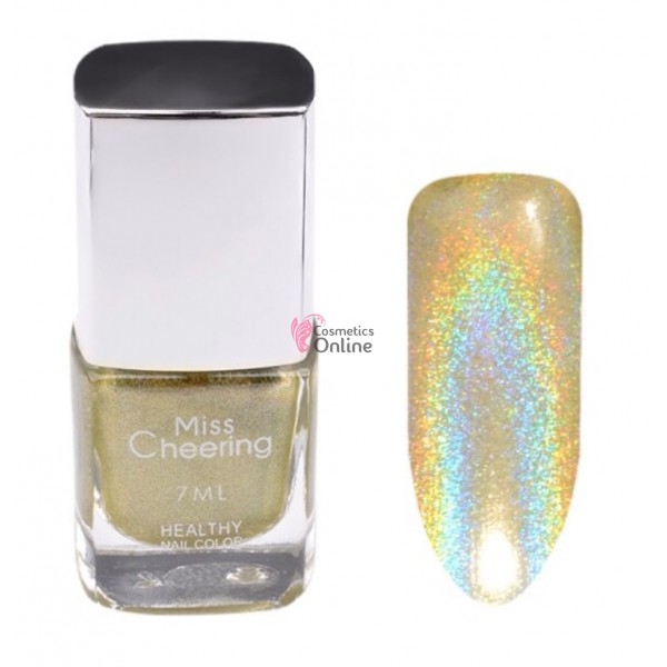 Lac de unghii Holografic 3D de 7 ml Cod 02 Light Gold